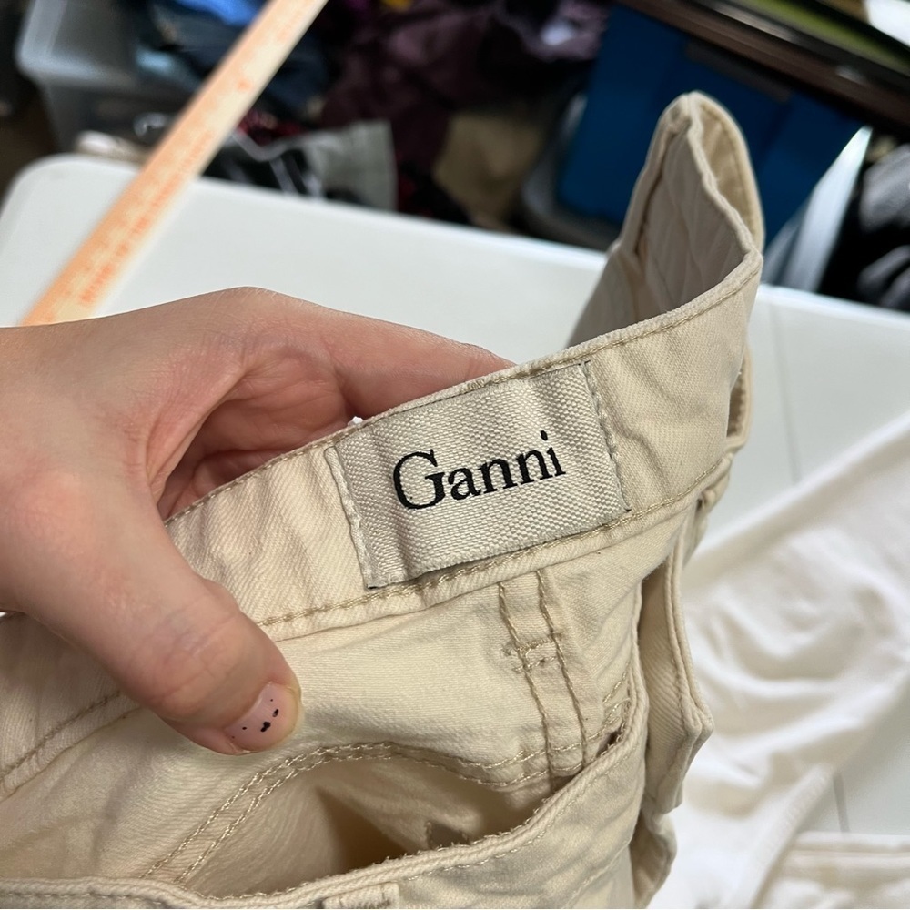 Ganni Cream Skinny Pants - Picture 6 of 8